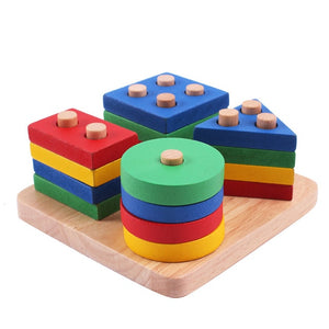 Montessori Toys Educational Wooden Toys for Children Early Learning Exercise Hands-on ability Geometric Shapes Matching Games