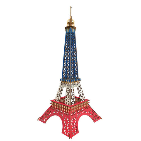 Color Paris Eiffel Tower 3D Wood Puzzle Laser Cutting Craft Wood Puzzle Educational Toy Wood Puzzle Home Decoration