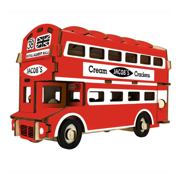 3D Puzzle DIY Creative 3D British double-decker bus Wooden Model Building Kit Toy Hobby Gift for Kids Adult P69