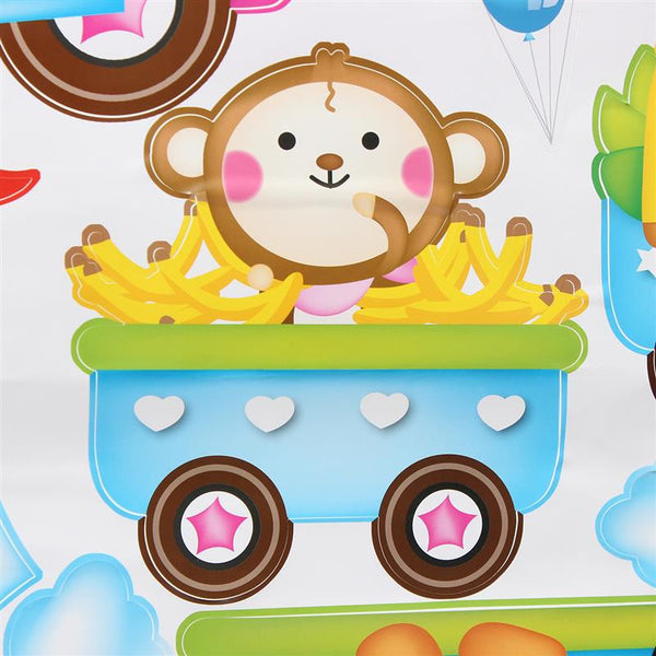 NEW!!!Cartoon Childrens 3D Jungle Animal Train Monkey Bird Tree Zoo Removable Wall Sticker Decal Home Nursery Kids Room Decor